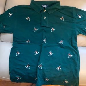 Boys polo shirt with skiers. Size S